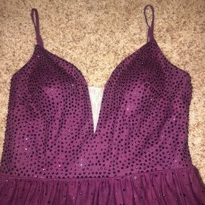 Blondie Nites Purple Rhinestone Prom Dress 💜